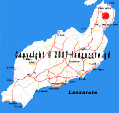 Karte Lanzarote Kakteenfelder.